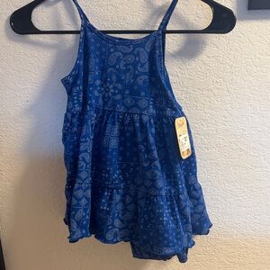 Wrangler Kids (24M) Blue Patterned Camisole with matching Bloomers